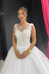 Eye-catching Off The Shoulder Lace Sweetheart White A-lIne Wedding Dresses