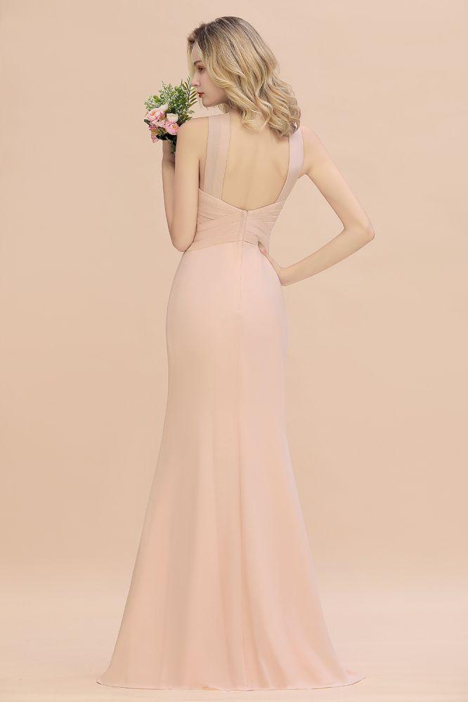 Fabulous Halter Slim Mermaid Bridesmaid Dress Long Party Dress