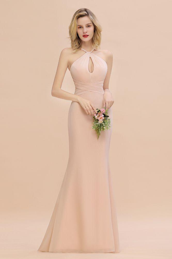 Fabulous Halter Slim Mermaid Bridesmaid Dress Long Party Dress