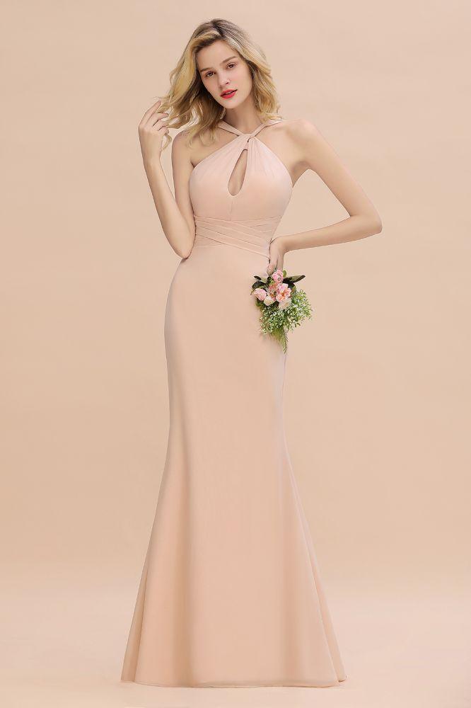 Fabulous Halter Slim Mermaid Bridesmaid Dress Long Party Dress
