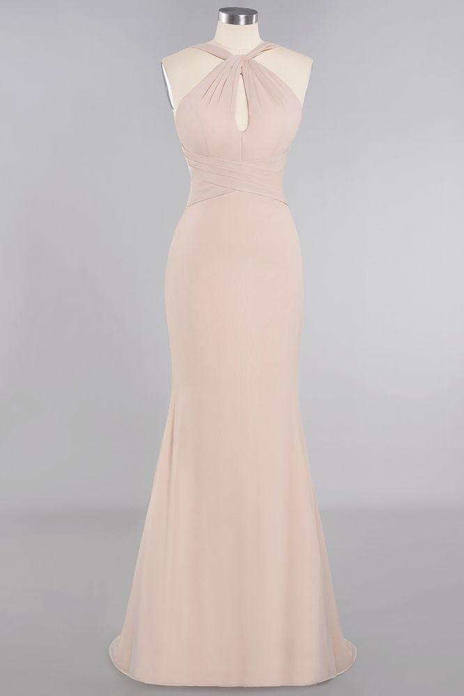 Fabulous Halter Slim Mermaid Bridesmaid Dress Long Party Dress