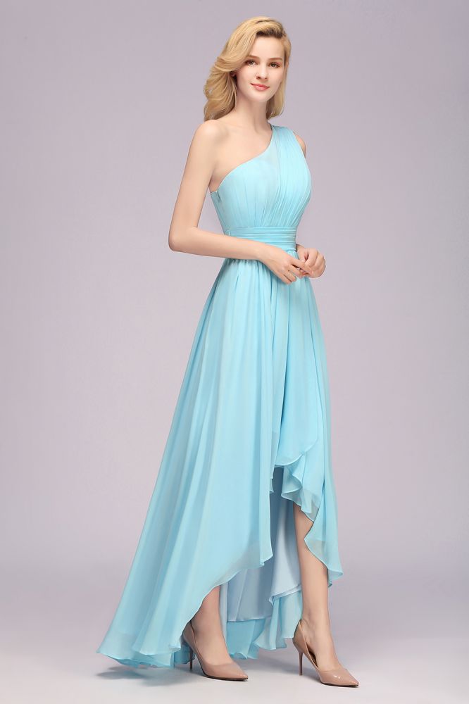 Fabulous One Shoulder Elegant Hi-lo Chiffon Bridesmaid Dresses for Women
