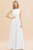 Fabulous Sleeveless Elegant Lace Appliques Long Bridesmaid Dress