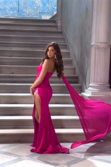 Fabulous Sleeveless V-Neck Sequins Mermaid Evening Dresses With Split