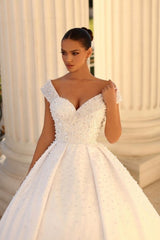 Fabulous Sweetheart Cap Sleeves Ball Gown Bridal Dress Sequins