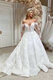 Fabulous Sweetheart Long Sleevess Long Lace Bridal Dress