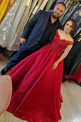 Fabulous V-Neck Cap Sleeves Long Bridal Dress