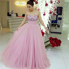 Fairy Beadings Tulle Gorgeous Long Sweetheart Prom Dress