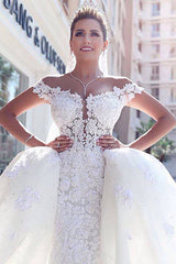 Fairy Off-the-Shoulder Lace Wedding Dress Ball Gown Princess Bridal Gowns On Sale