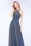 Fashion A-Line Halter Sleeveless Evening Dress in Stock