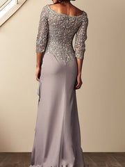 Long Mother of the Bride Column Sheath Gown
