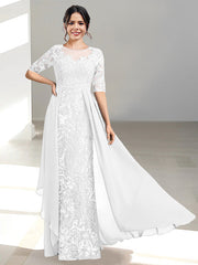 Long Mother of the Bride Dress with A Line and Scoop Necklines