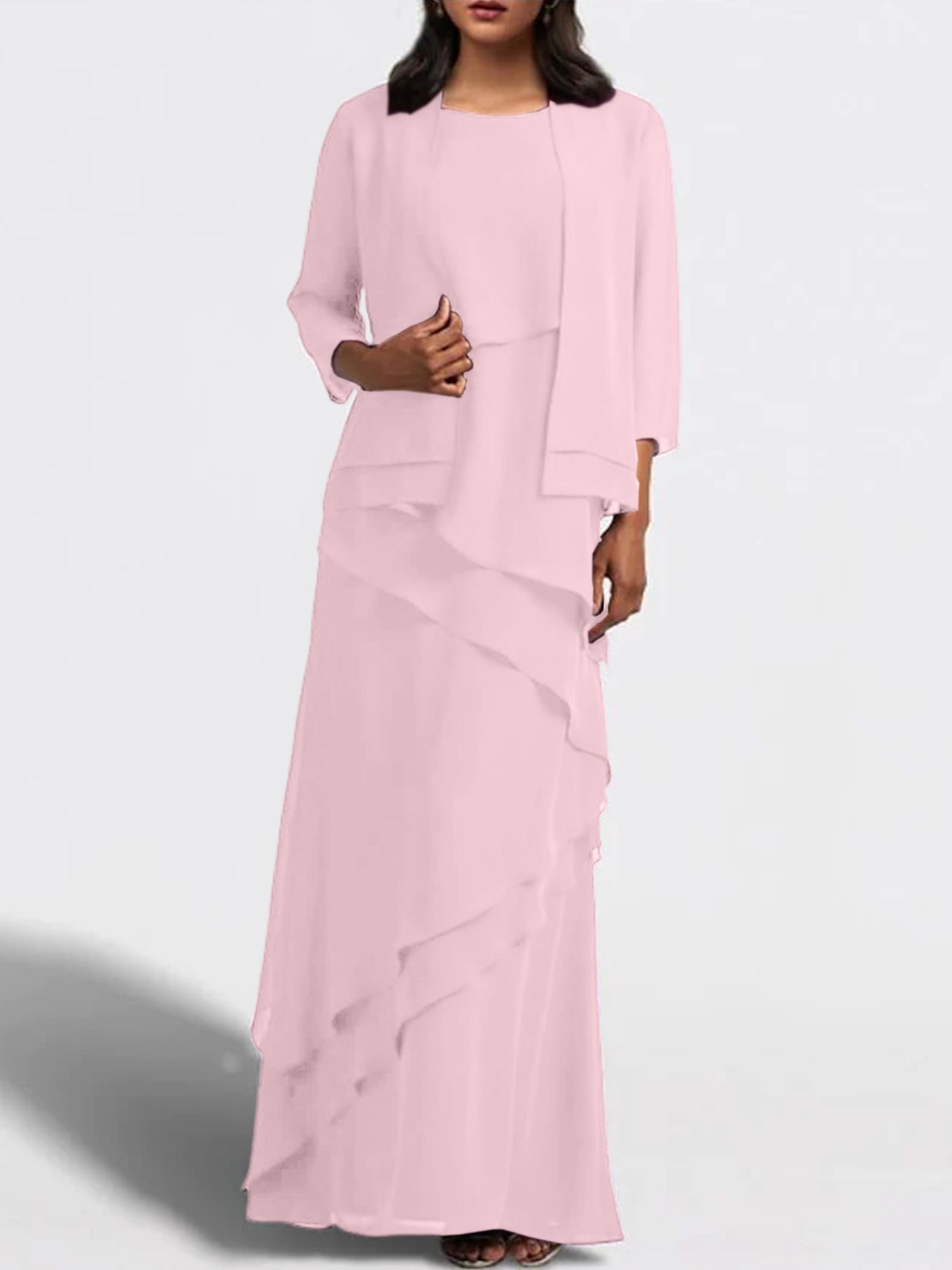 Long Mother of the Bride Sheath Dress with Matching Jacket