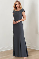 Long Mother of the Bride Sheath Column Jewel Neck Gowns
