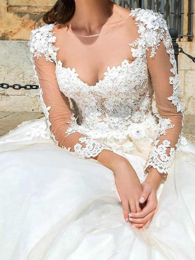 chinese dress ladies Alsena A-line Jewel Milk Wedding dress
