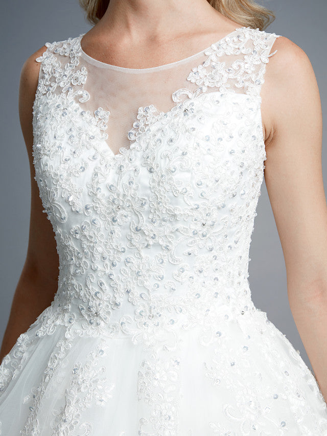 Formal Ball Gown Wedding Dresses Jewel Lace Tulle Straps Casual Backless Bridal Gowns Online | Suzhoufashion Formal Ball Gown Wedding Dresses Jewel Lace Tulle Straps Casual Backless Bridal Gowns Online | Suzhoufashion
