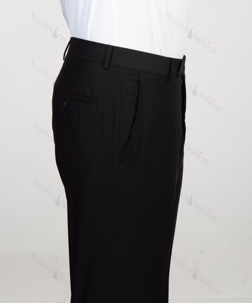 Formal Black Notched Lapel 2 Piece Prom Suit