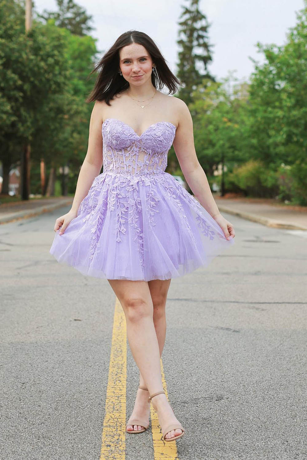 sachin and babi light blue dress Fuchsia Sweetheart Corset A-Line Homecoming the dress
