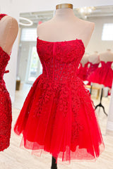 Fuchsia Homecoming Dresses Corset Lace A-Line Tulle Prom Dress