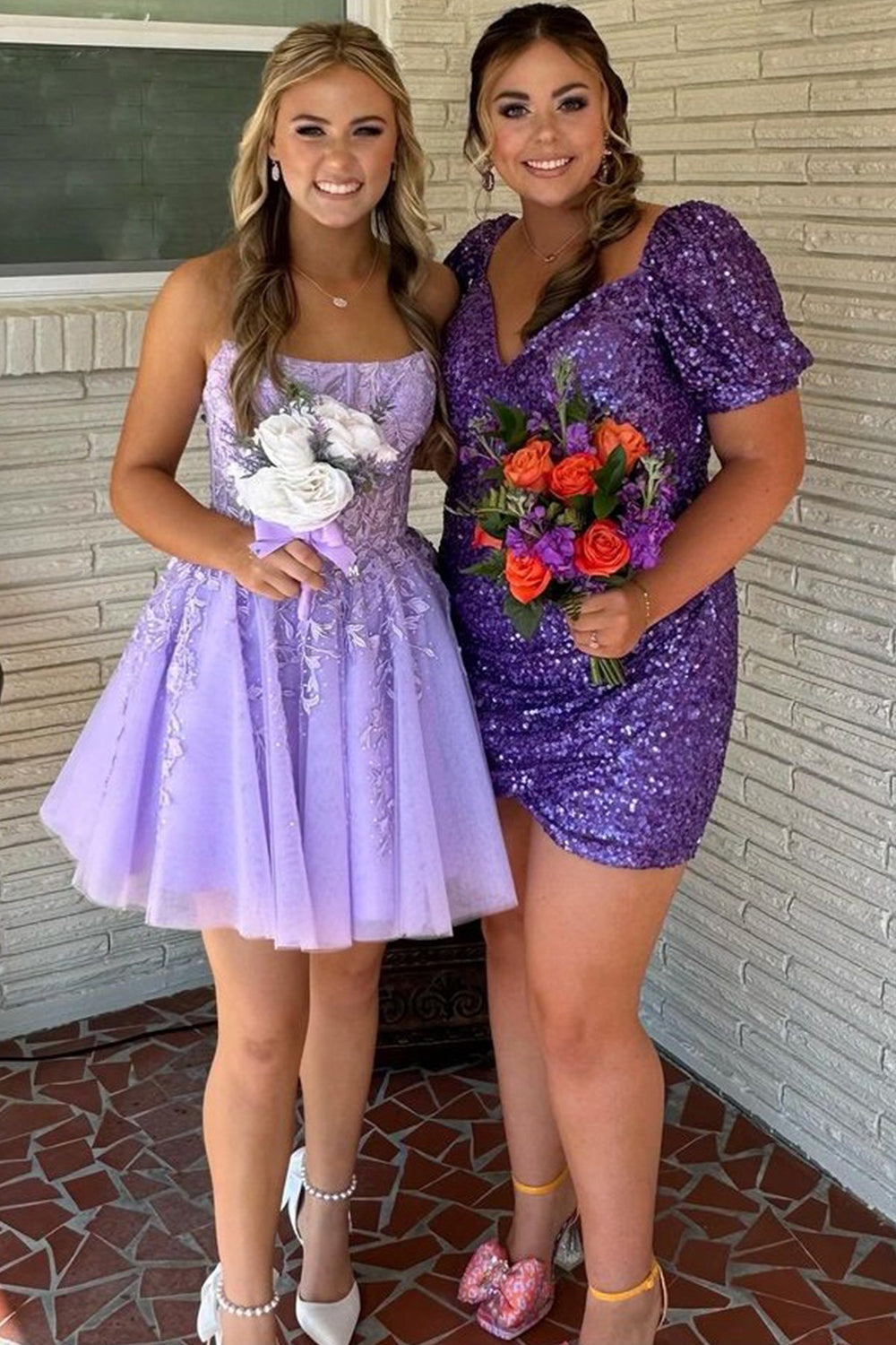 Fuchsia Homecoming Dresses Corset Lace A-Line Tulle Prom Dress
