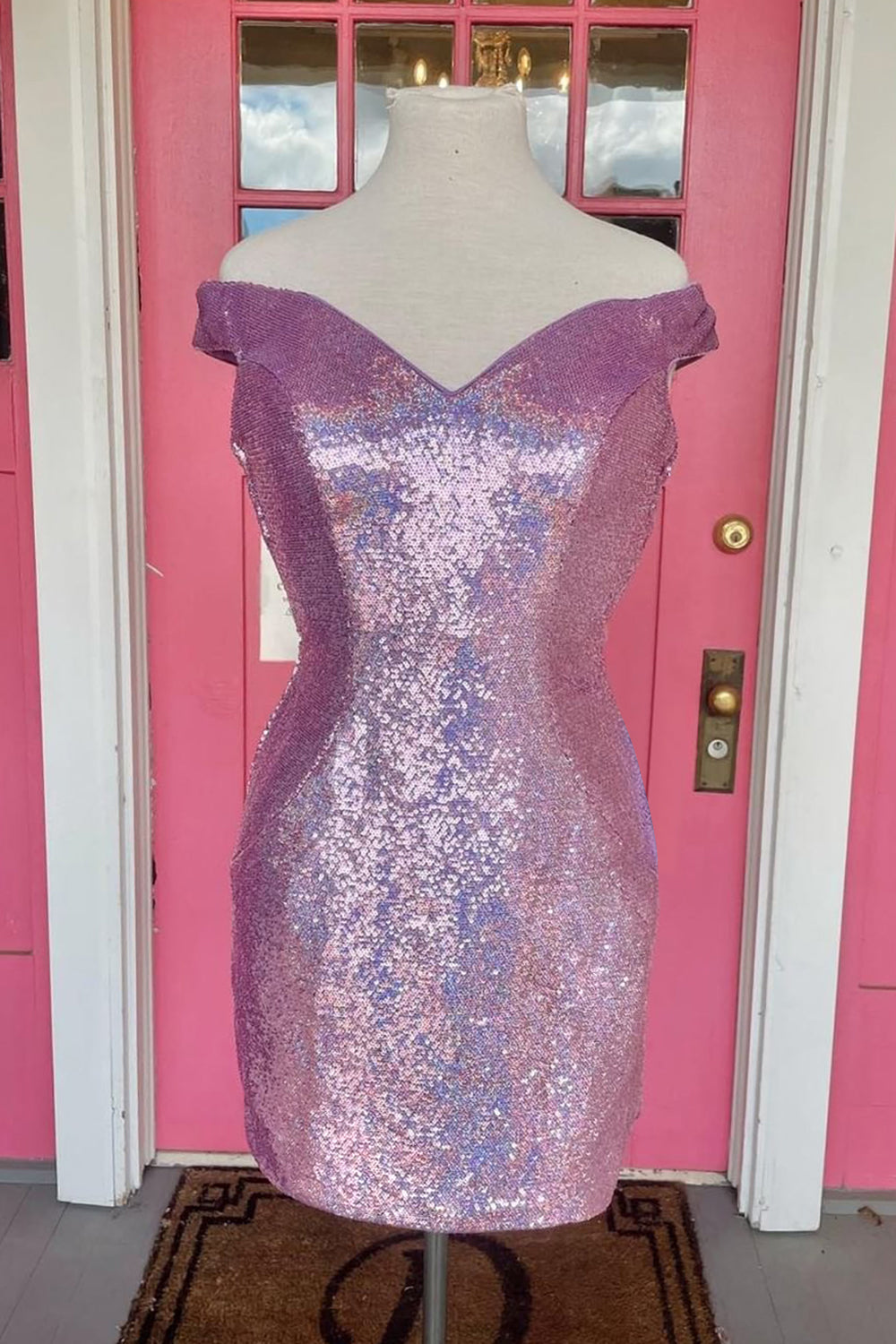 Fuchsia Homecoming Dresses Off The Shoulder Tight Short Cocktail Dresses