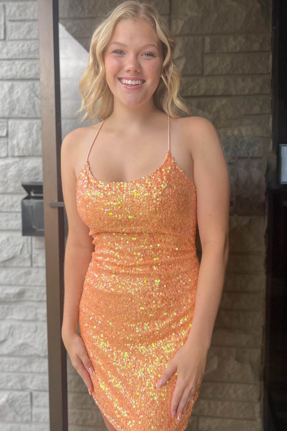Fuchsia Homecoming Dresses Sleeveless Sequin Tight Short Cocktail Dresses