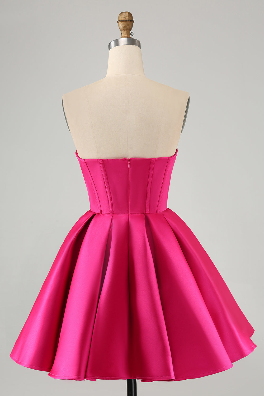 Fuchsia Homecoming Dresses Strapless Corset Beaded Tight Short Cocktail Dresses
