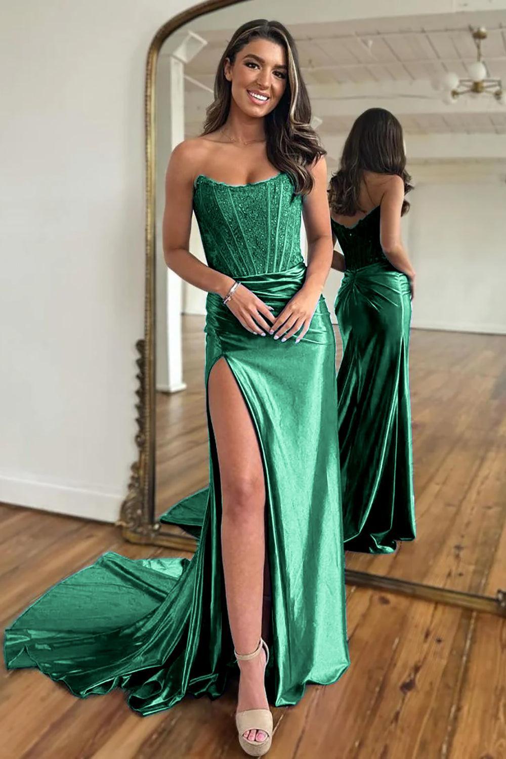 Fuchsia Prom Dress Sheath Corset Long Formal Dress With Lace