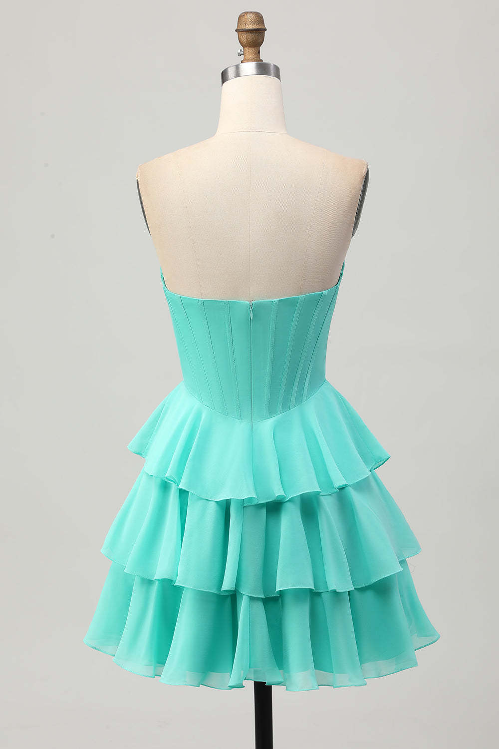 Fuchsia Ruffled Homecoming Dresses Sweetheart Short Corset Cocktail Dresses With Beading