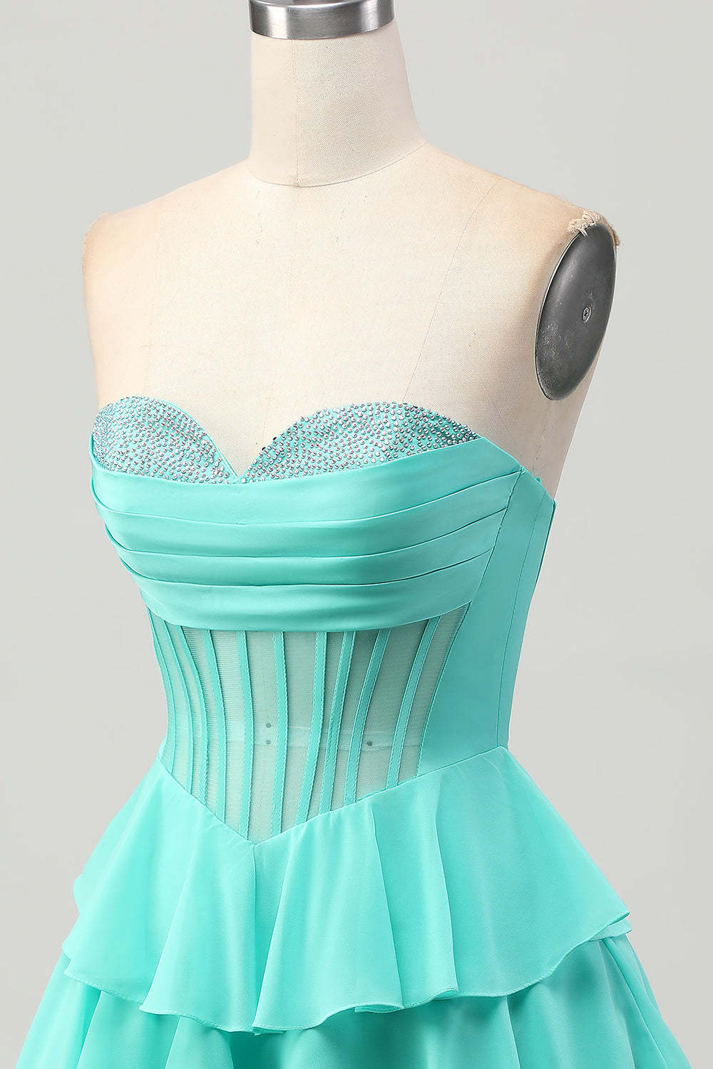 Fuchsia Ruffled Homecoming Dresses Sweetheart Short Corset Cocktail Dresses With Beading