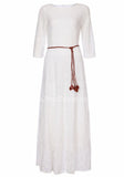 Full Lace Long Sheath Wedding Gowns Scoop Half Sleeves Elegant Zipper Wedding Dresses