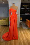Glamorous Long Off-the-shoulder Split Prom Dress With Long Sleeve
