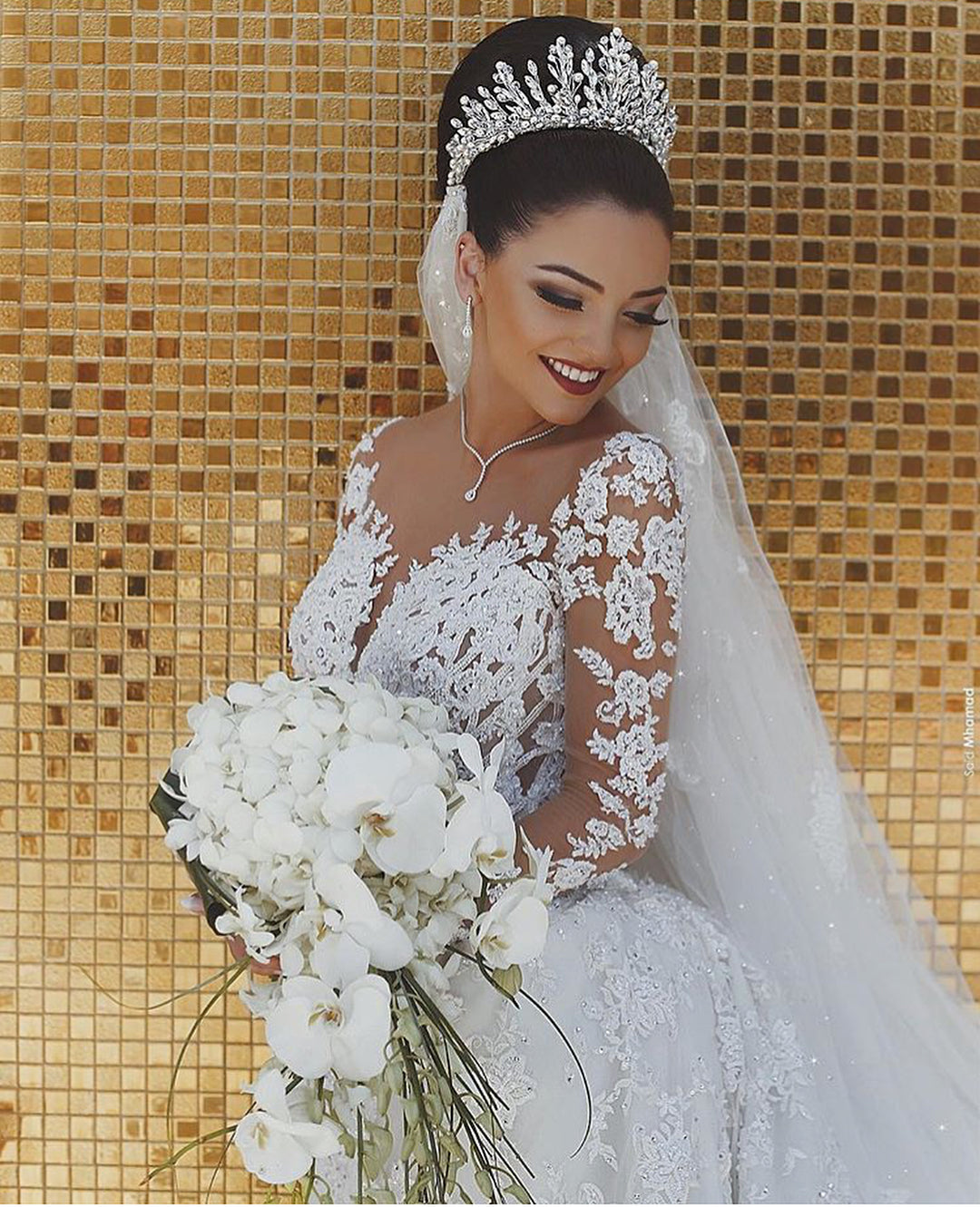 Glamorous Long Sleeve Lace Wedding Dress Mermaid Designer Bridal Gowns Online Glamorous Long Sleeve Lace Wedding Dress Mermaid Designer Bridal Gowns Online