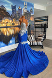 Glamorous Long Sleeveless Heter Backless Mermaid Prom Dress With Beading
