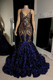 Glamorous Long Sleeveless Spaghetti Strap Mermaid Prom Dress