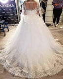 Glamorous Long Sleeves Ball Gown Wedding Dress Lace Bridal Gowns Online