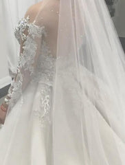 Glamorous Mermaid Lace Wedding Dresses | Sexy Sheer Tulle Bridal Gowns with Buttons BC0535