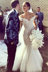 Glamorous Off Shoulder Lace Wedding Dresses | Sexy Mermaid Bridal Gowns