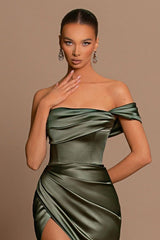 Glamorous Off-the-Shoulder Evening Prom Dresses Mermaid Long With Split