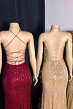 Glamorous Spaghetti Strap Sleeveless Criss-cross Straps Mermaid Prom Dress