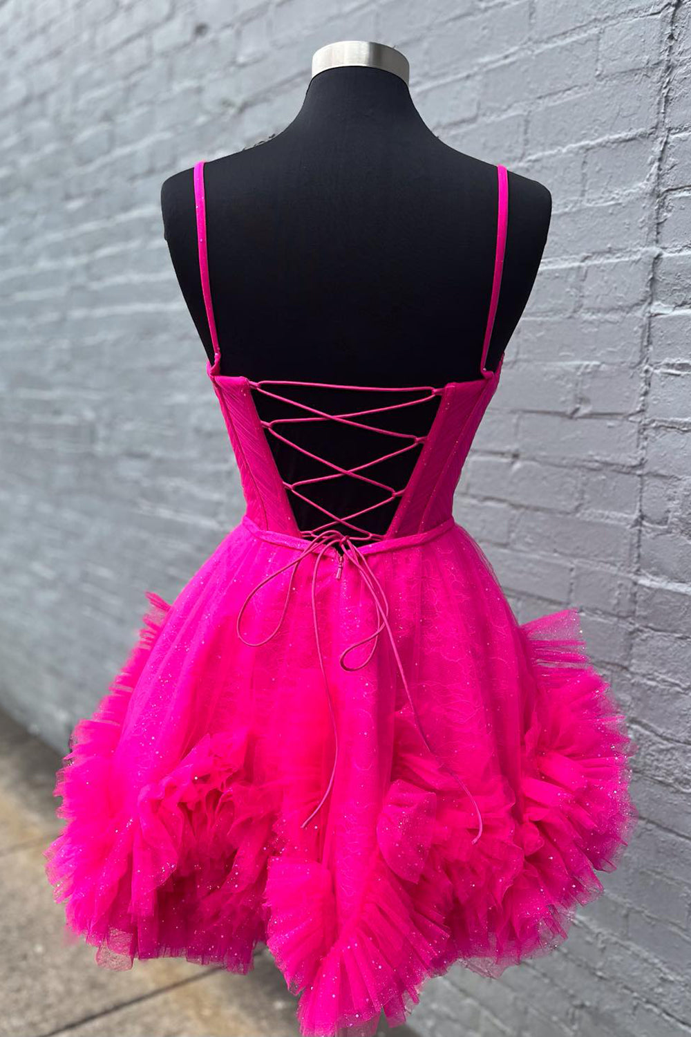 Glitter Blue Homecoming Dresses Corset Tulle A-Line Tulle Short Cocktail Dresses With Pocket