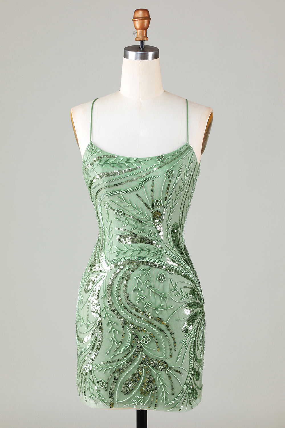 Glitter Green Homecoming Dress Sequin Tight Beaded Short Prom Dress Suzhoufashion Glitter Green Homecoming Dress Sequin Tight Beaded Short Prom Dress Suzhoufashion