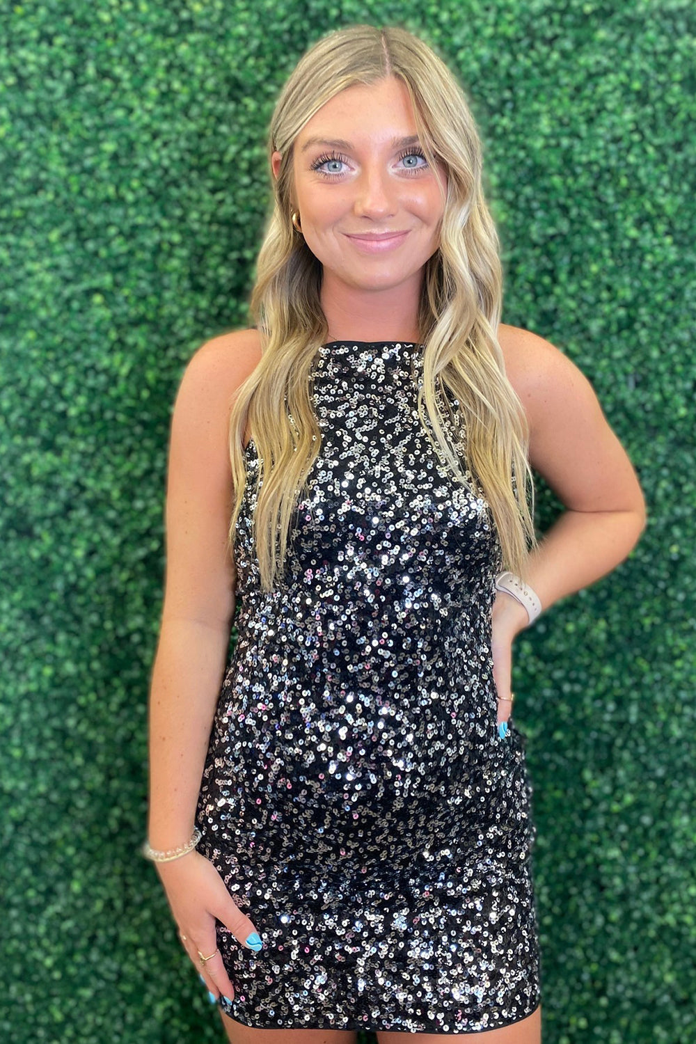 Glitter Royal Blue Homecoming Dresses Spaghetti Straps Sequin Tight Short Cocktail Dresses