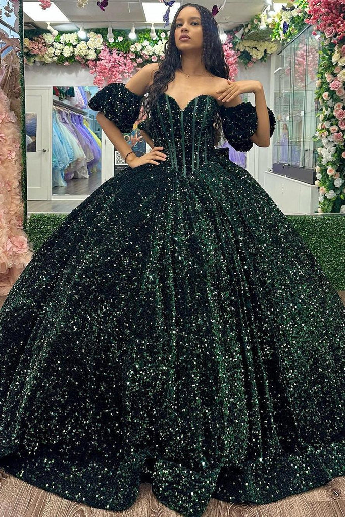 green emerald velvet dress Amarra 54238 - Long Ballgown Dress - Detachable Sheer Puff Sleeves, Fitted Bodice, Stone Accent, Lace-Up Tie 10 / Royal Blue