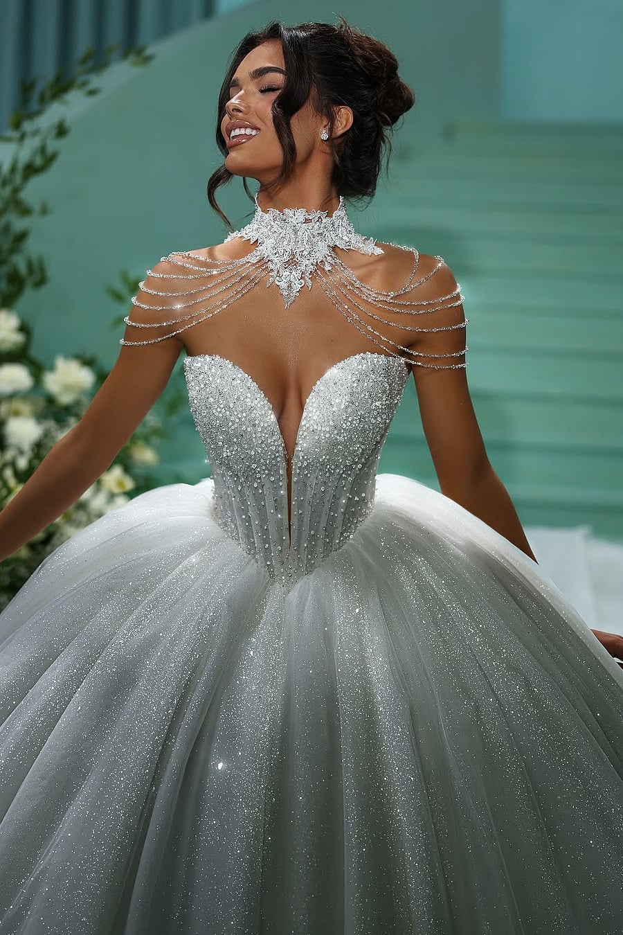 Suzhoufashion Glitter Tulle Wedding Dress Sweetheart Ball Gown Beaded Bridal Gown Suzhoufashion Glitter Tulle Wedding Dress Sweetheart Ball Gown Beaded Bridal Gown