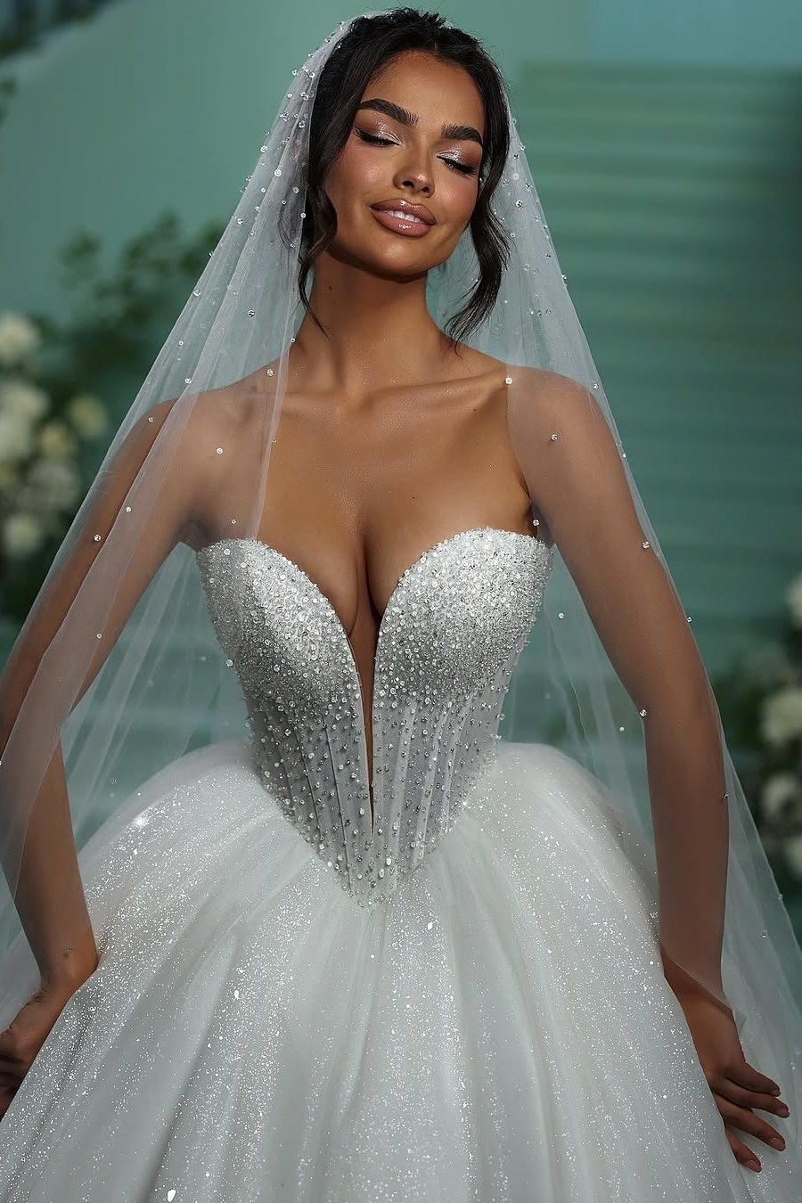 Suzhoufashion Glitter Tulle Wedding Dress Sweetheart Ball Gown Beaded Bridal Gown Suzhoufashion Glitter Tulle Wedding Dress Sweetheart Ball Gown Beaded Bridal Gown