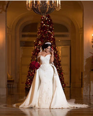 Glorious Off-the-shoulder Mermaid Appliques Wedding Dresses