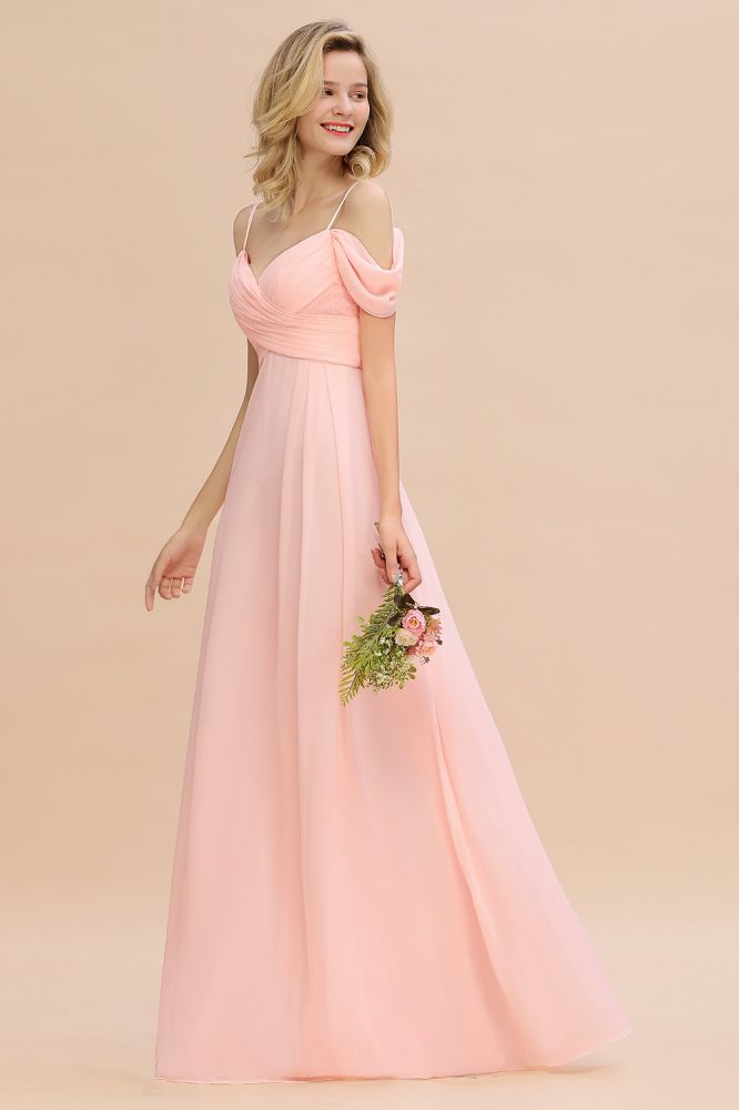 Gogeous Off Shoulde straps Aline Bridesmaid Dress Chiffon Maid of Honor Dress