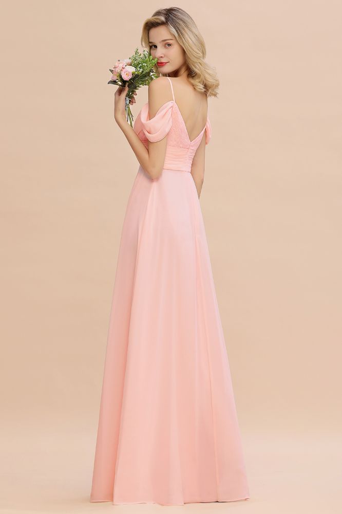 Gogeous Off Shoulde straps Aline Bridesmaid Dress Chiffon Maid of Honor Dress