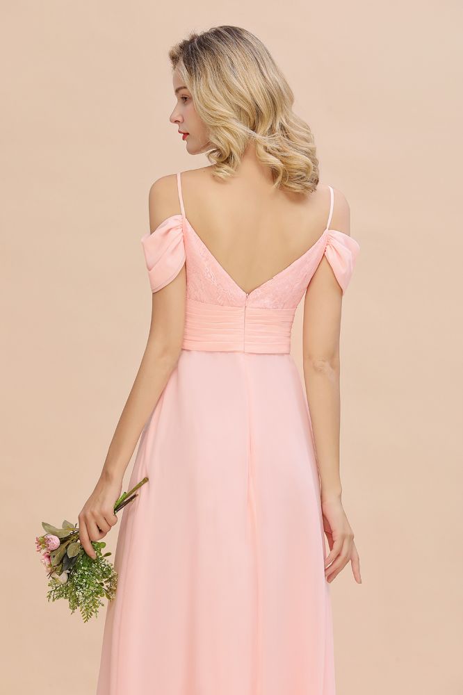 Gogeous Off Shoulde straps Aline Bridesmaid Dress Chiffon Maid of Honor Dress
